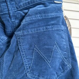 New MOTHER The Insider Velour Ankle Jeans/Pants in periwinkle blue - NWT